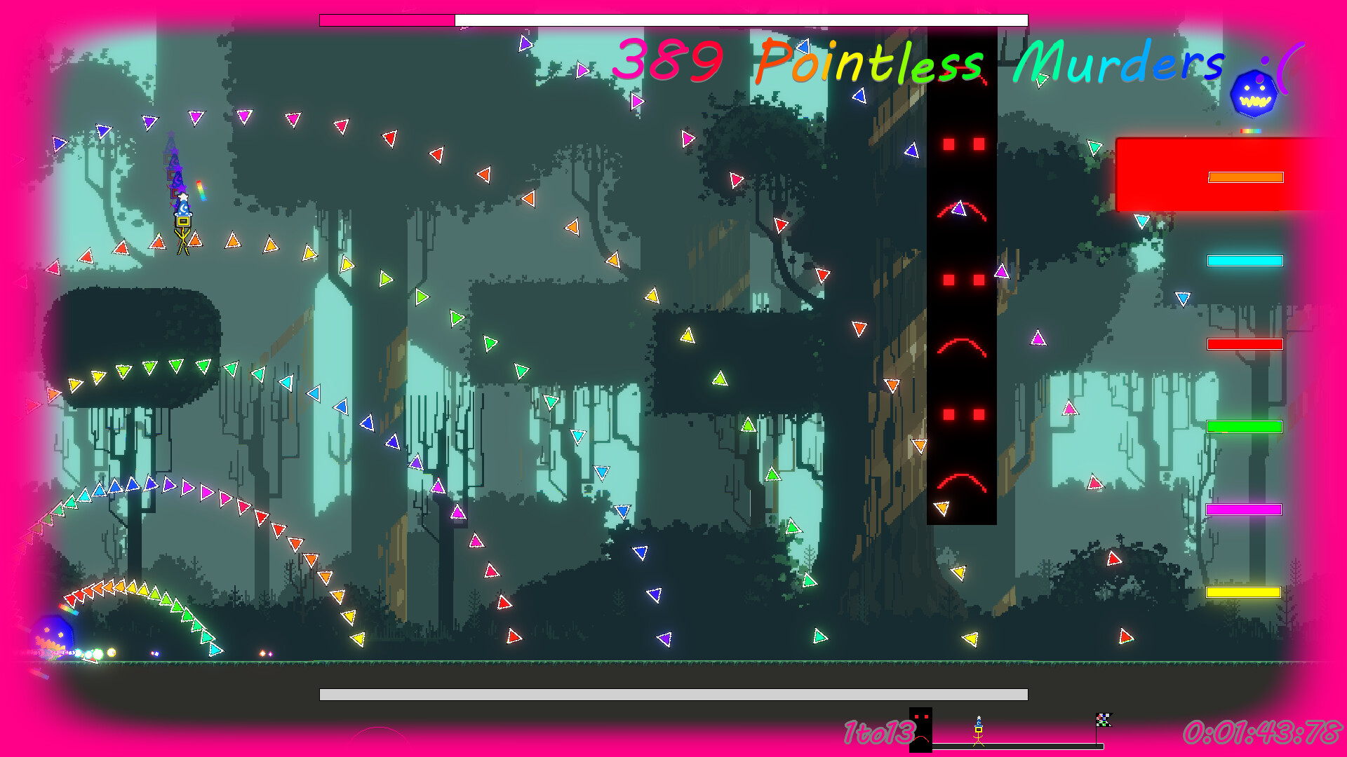 screenshot of A2C:Ayry seems to be playtesting a 2D runner shooter from Cci 11