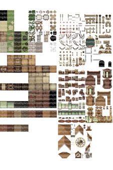 Screenshot z RPG Maker MV - KR Steampunk Exterior Tileset