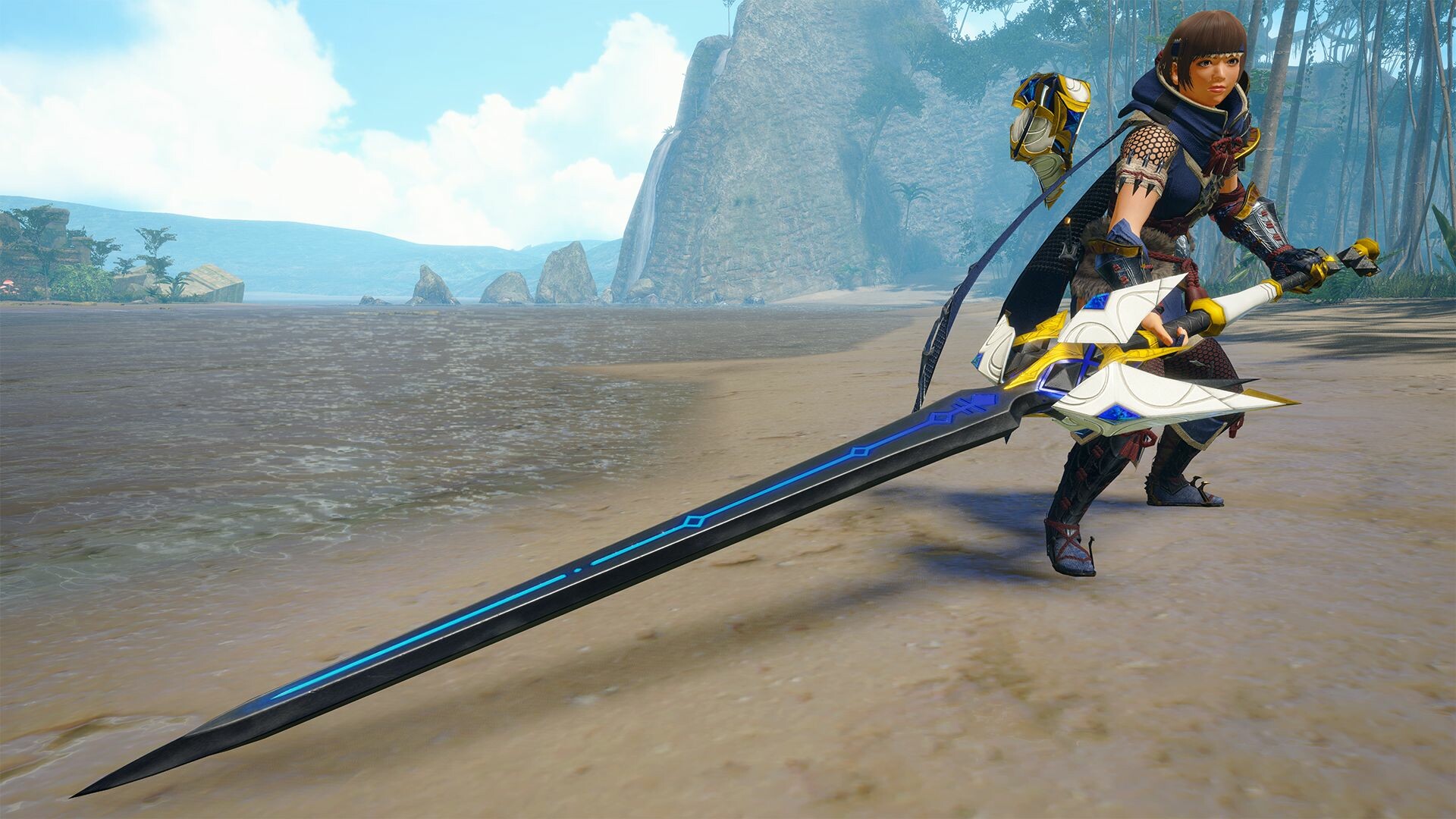 Monster Hunter Rise - "Lost Code: Kiri" Hunter layered weapon (Long Sword) Featured Screenshot #1