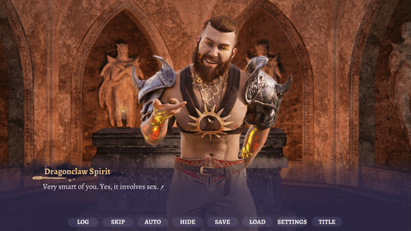 Screenshot of Wand Out - A 3D Magical Gay Novel gameplay showing in-action mechanics