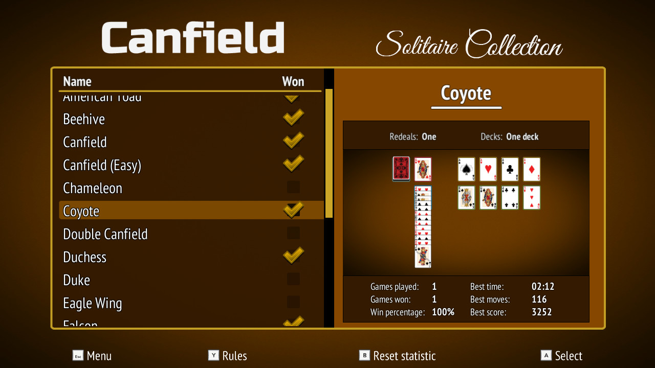 #1. Canfield Solitaire Collection (Steam) 来自: eSolutions Nordic AB