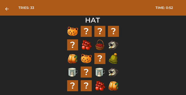 Classic Memory Game - Autumn