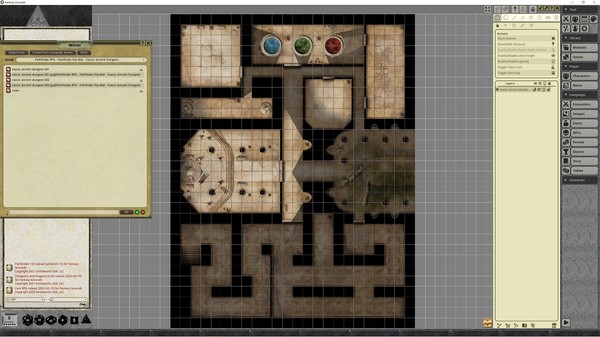 Fantasy Grounds - Pathfinder RPG - Pathfinder Flip-Mat - Classic Ancient Dungeon