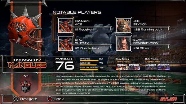 Mutant Football League: Sinsonasty Mangles