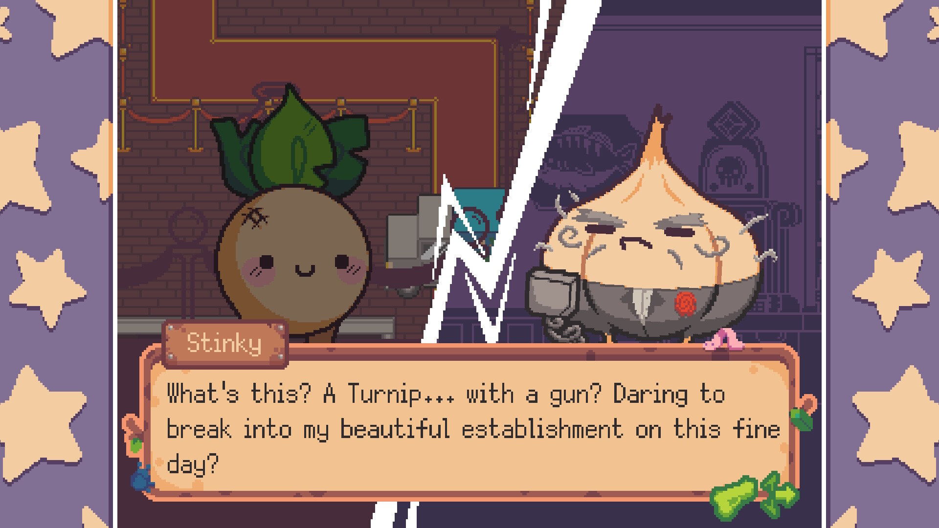 Turnip Boy Robs a Bank - Imagem de Fundo do Jogo