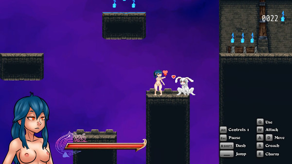 Screenshot of Nayla's Castle gameplay showing in-action mechanics