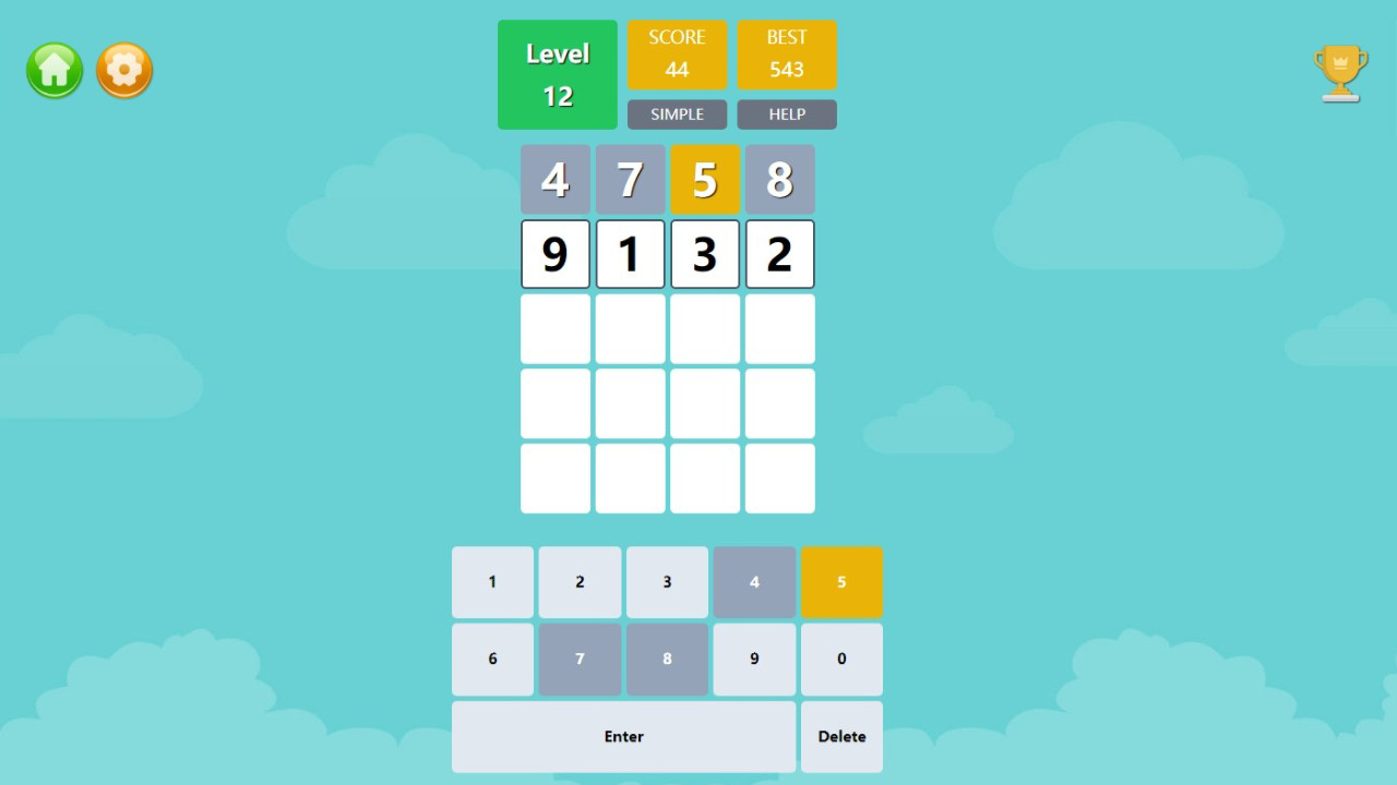 数字猜猜乐 Bulls and Cows Demo screenshot 1