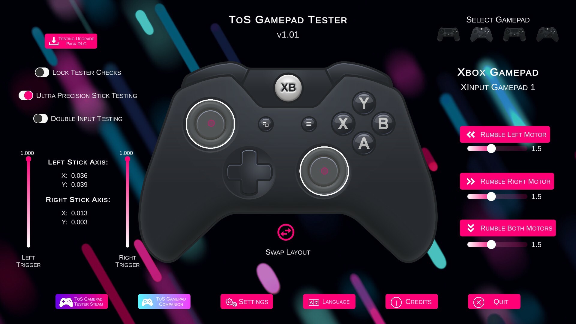 ToS Gamepad Tester - Testing Upgrade Pack Featured Screenshot #1