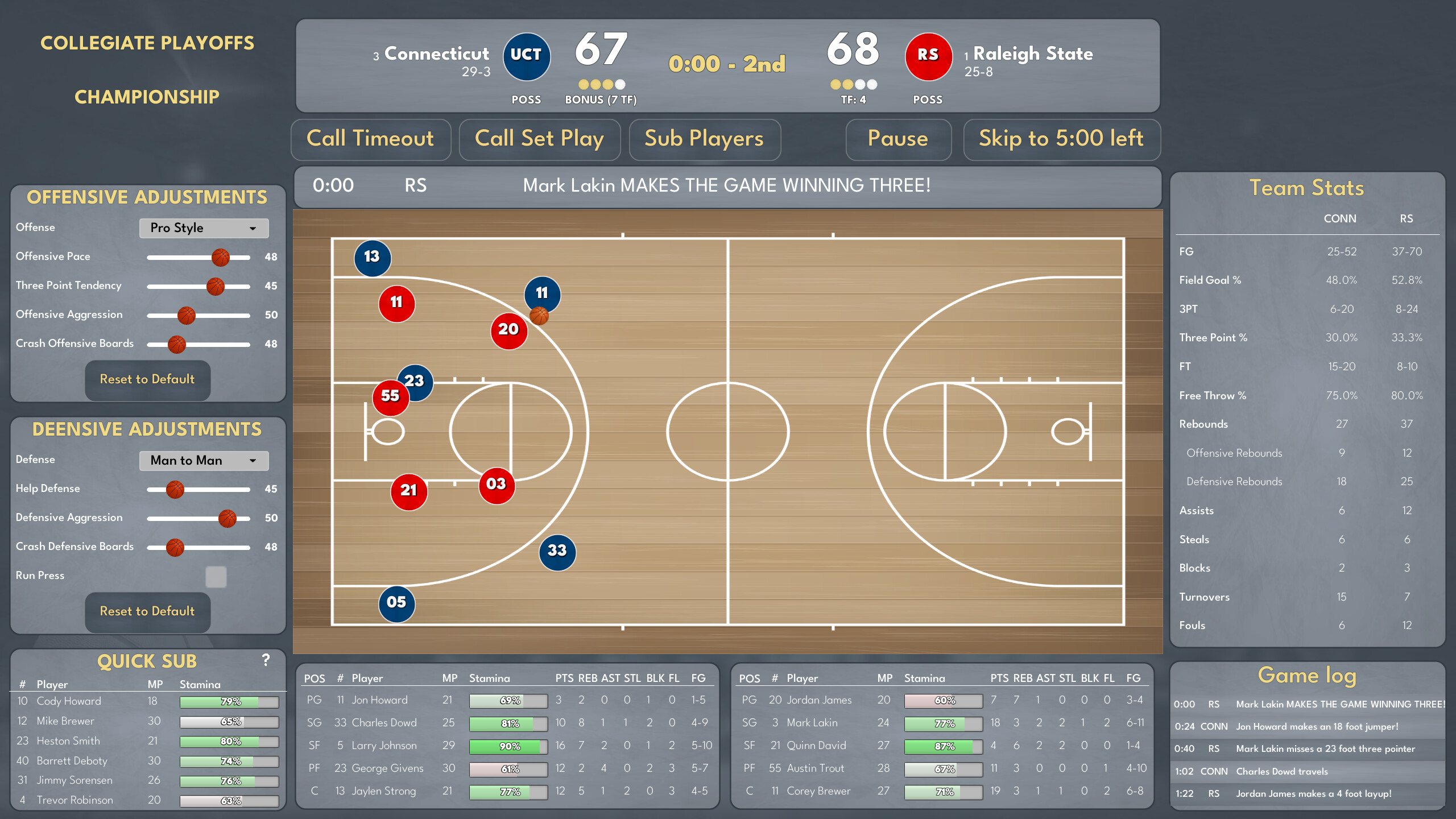 College Basketball Manager