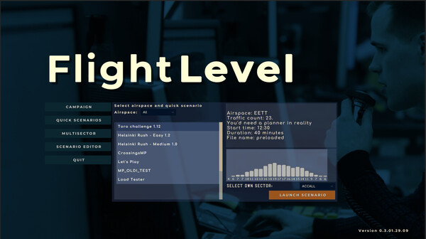 Screenshot of Flight Level gameplay showing in-action mechanics
