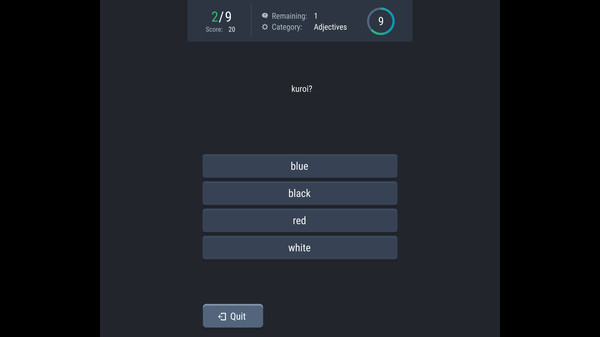 Screenshot z Japanese - Quiz Time
