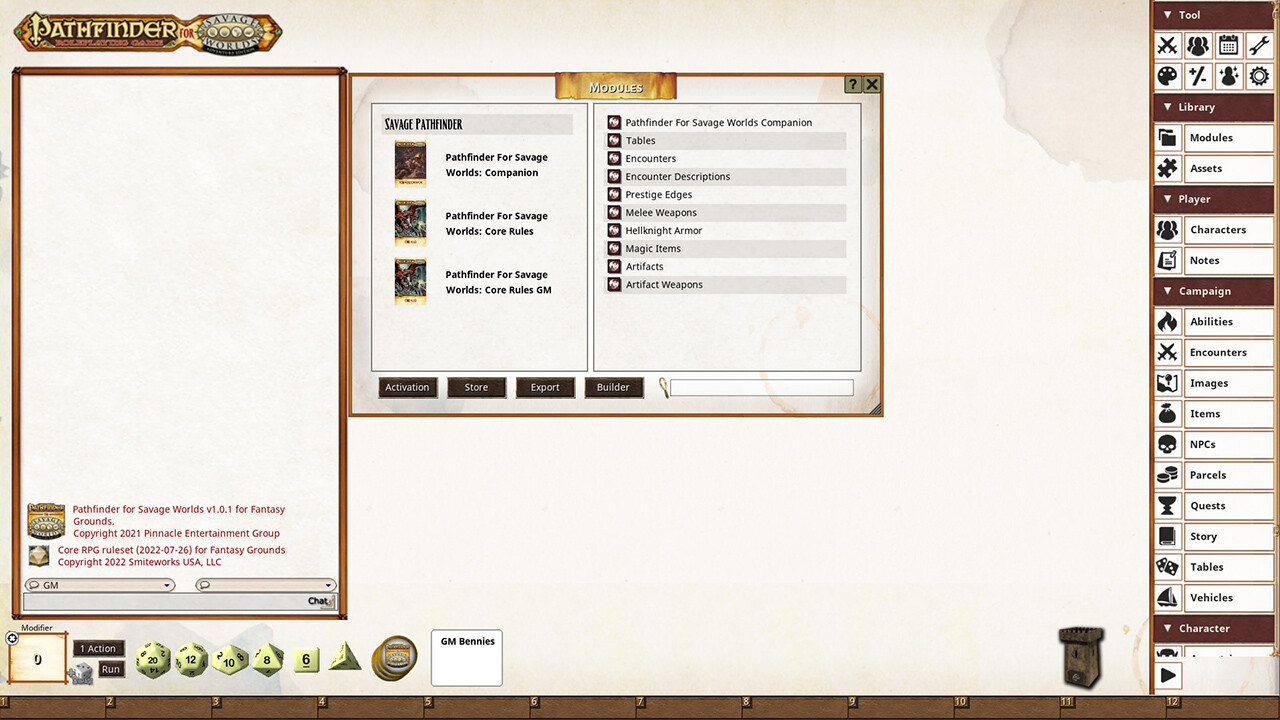 Fantasy Grounds - Pathfinder(R) for Savage Worlds Companion Featured Screenshot #1