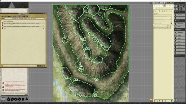 Fantasy Grounds - Pathfinder RPG - Pathfinder Flip-Mat - Classic Hill Country