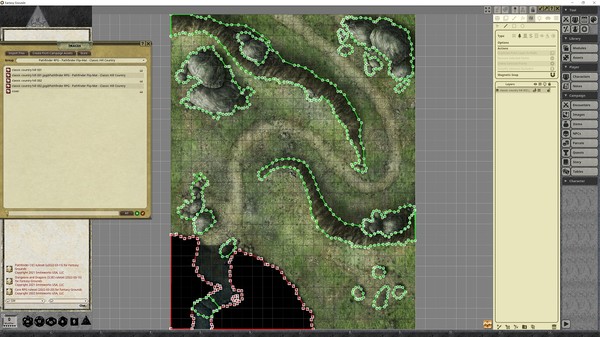 Fantasy Grounds - Pathfinder RPG - Pathfinder Flip-Mat - Classic Hill Country
