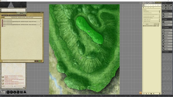 Fantasy Grounds - Pathfinder RPG - Pathfinder Flip-Mat - Classic Hill Country