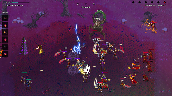 Screenshot of NecroTactics gameplay showing in-action mechanics