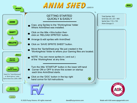 AppGameKit Classic - The Animation Sheet Editor