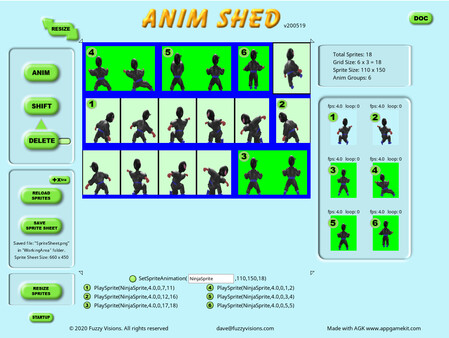 AppGameKit Classic - The Animation Sheet Editor
