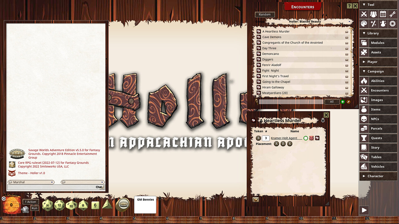 Fantasy Grounds - Holler: An Appalachian Apocalypseのスクリーンショット 1