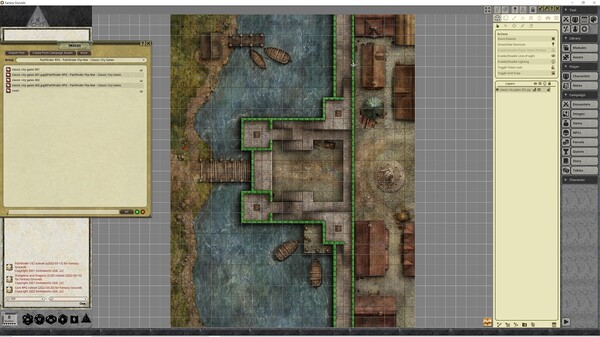 Fantasy Grounds - Pathfinder RPG - Pathfinder Flip-Mat - Classic City Gates