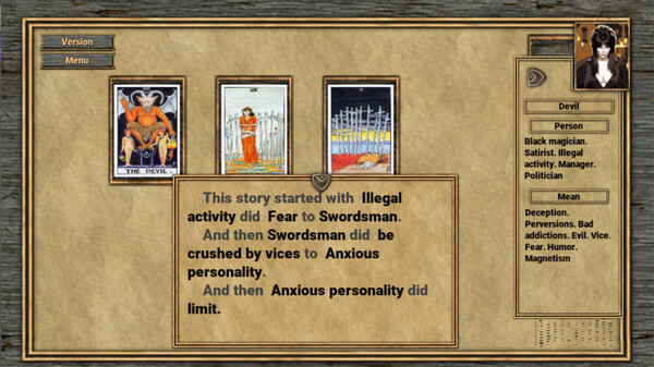 Screenshot z Tarot for Storytelling Screenshot z Tarot for Storytelling