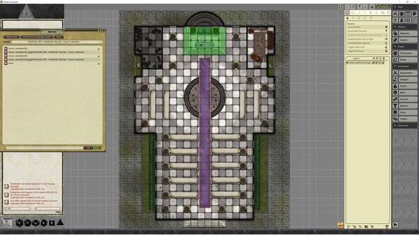 Fantasy Grounds - Pathfinder RPG - Pathfinder Flip-Mat - Classic Cathedral