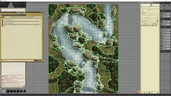 Fantasy Grounds - Pathfinder RPG - Pathfinder Flip-Mat - Classic Falls and Rapids