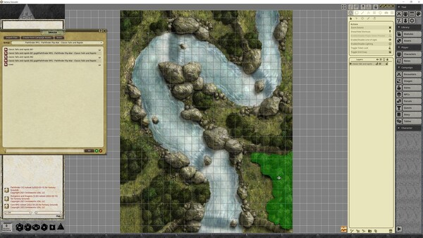 Fantasy Grounds - Pathfinder RPG - Pathfinder Flip-Mat - Classic Falls and Rapids