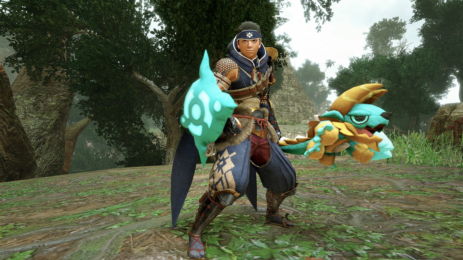 Monster Hunter Rise - "Stuffed Zinogre" Hunter layered weapon (Sword & Shield) Featured Screenshot #1