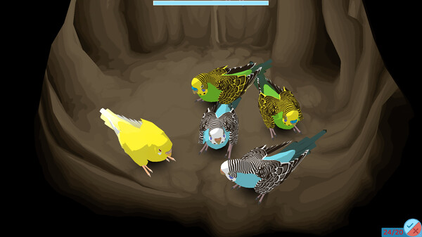 Screenshot z Budgie Genetics Simulator