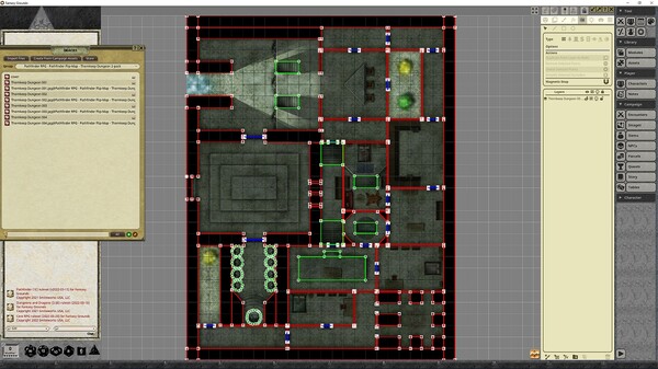 Fantasy Grounds - Pathfinder RPG - Pathfinder Flip-Mat - Thornkeep Dungeon 2-pack