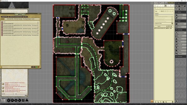 Fantasy Grounds - Pathfinder RPG - Pathfinder Flip-Mat - Thornkeep Dungeon 2-pack