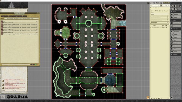 Fantasy Grounds - Pathfinder RPG - Pathfinder Flip-Mat - Thornkeep Dungeon 2-pack