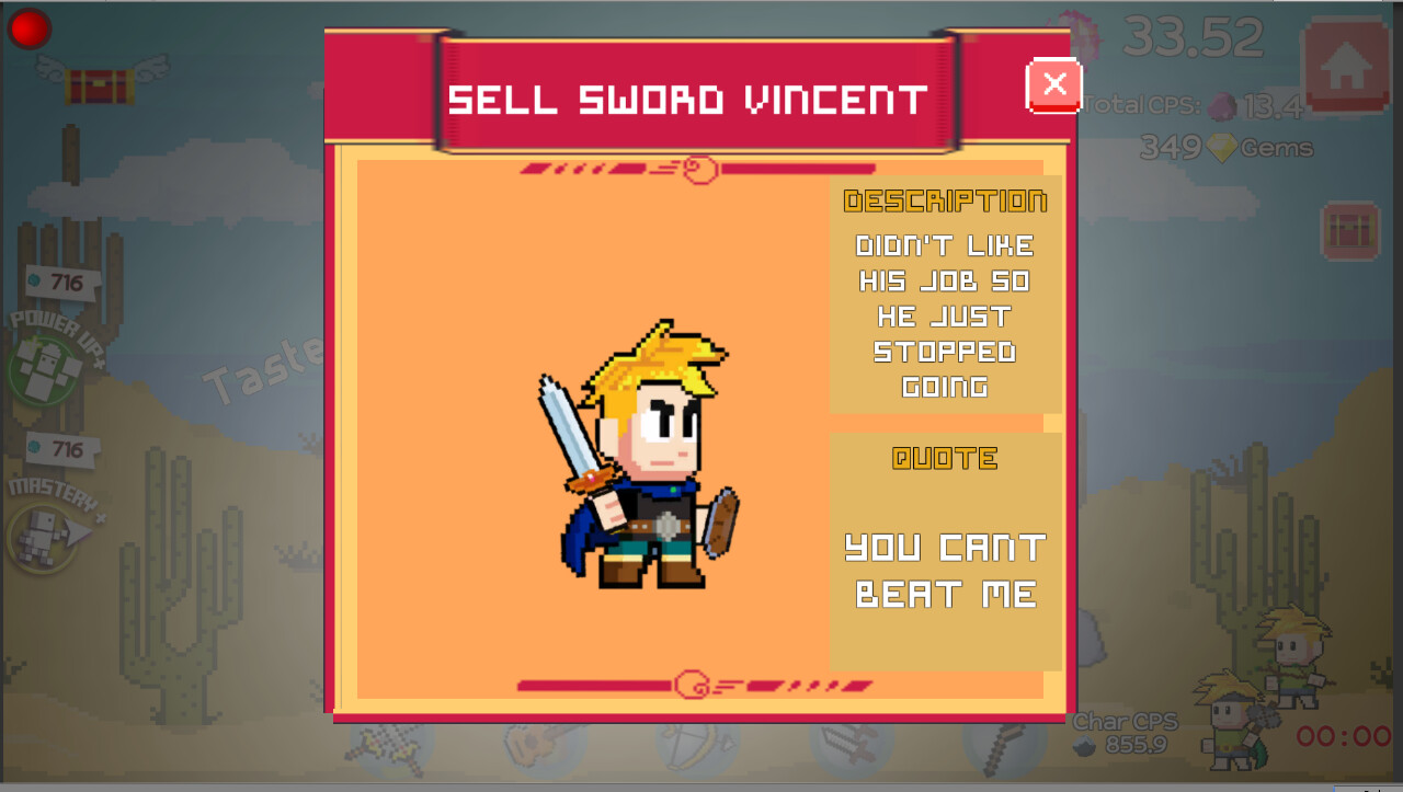 #4. Idle Gem Quest (Steam) Podle: Game Sage Productions