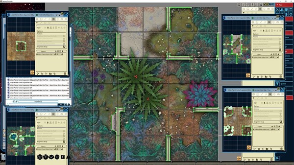Fantasy Grounds - Starfinder RPG - Flip-Tiles - Alien Planet Ruins Expansion