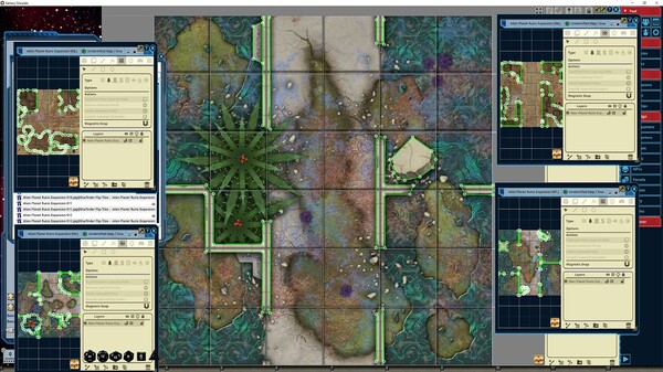 Fantasy Grounds - Starfinder RPG - Flip-Tiles - Alien Planet Ruins Expansion