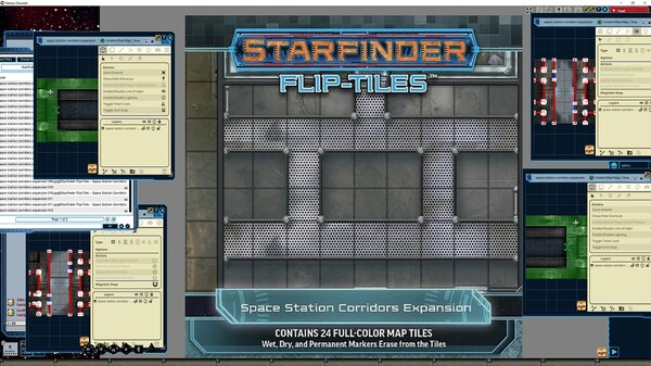 Fantasy Grounds - Starfinder RPG - Flip-Tiles - Space Station Corridors Expansion