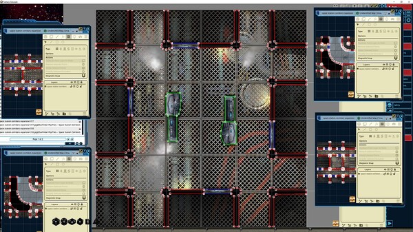 Fantasy Grounds - Starfinder RPG - Flip-Tiles - Space Station Corridors Expansion