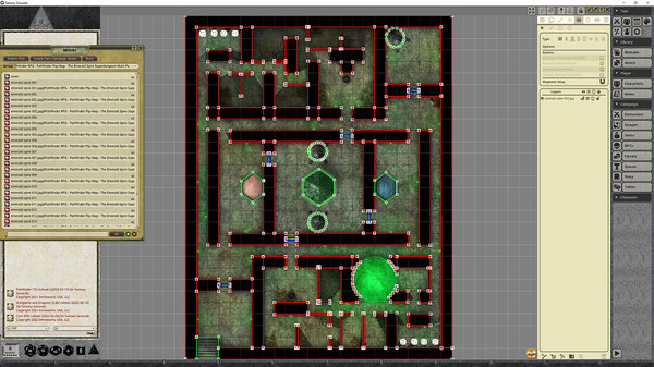 Fantasy Grounds - Pathfinder RPG - Pathfinder Flip-Mat - The Emerald Spire Superdungeon Multi-Pack