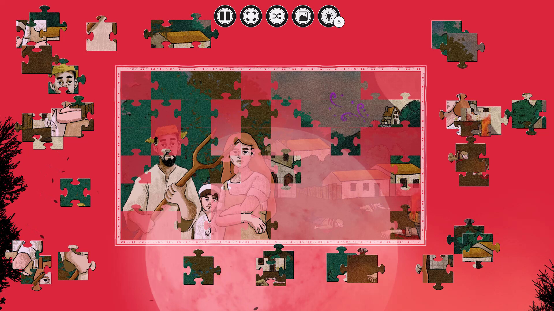 The Villager and the Werewolf - A jigsaw puzzle tale screenshot 1