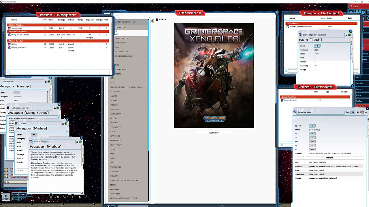 Fantasy Grounds - Grimmerspace Xeno Filesのスクリーンショット 1
