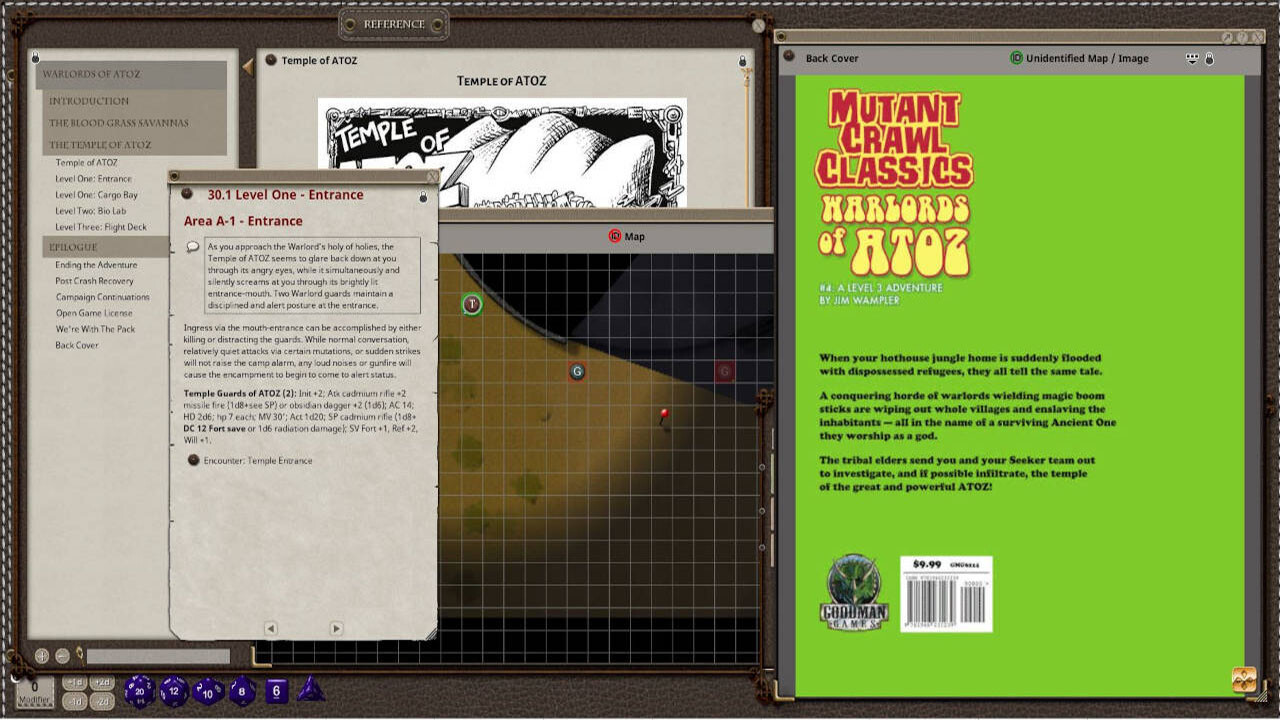 Fantasy Grounds - Mutant Crawl Classics #4: Warlords of ATOZのスクリーンショット 1