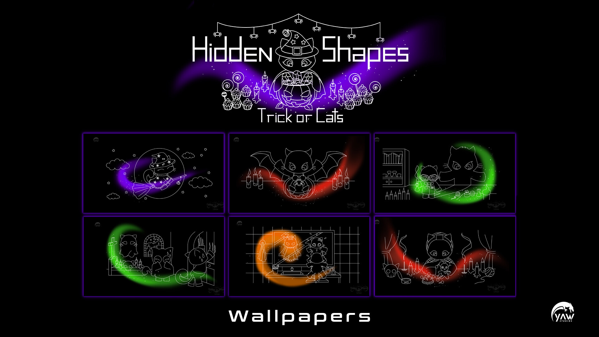 Hidden Shapes Trick or Cats - Wallpapers Featured Screenshot #1