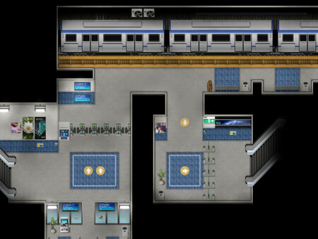 Screenshot z RPG Maker MV - KR Transportation Station - Subway and Train Tileset Screenshot z RPG Maker MV - KR Transportation Station - Subway and Train Tileset