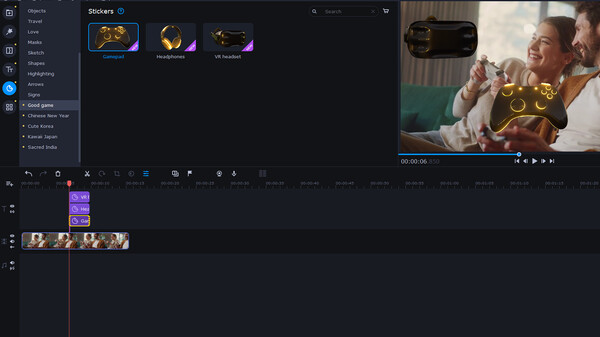 Screenshot z Movavi Video Editor 2023 - Good Game Pack Screenshot z Movavi Video Editor 2023 - Good Game Pack