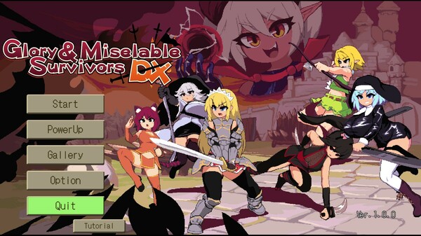 Screenshot of Glory & Miserable Survivors DX gameplay showing in-action mechanics