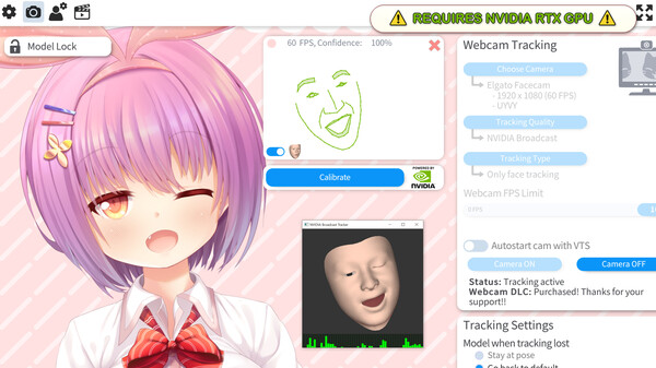 VTube Studio - NVIDIA Broadcast Tracker