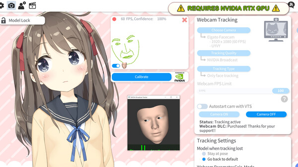 VTube Studio - NVIDIA Broadcast Tracker