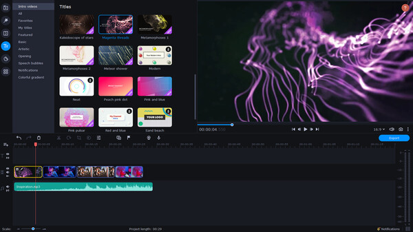 Screenshot z Movavi Video Suite 2023 - Universe of Particles Intro Pack Screenshot z Movavi Video Suite 2023 - Universe of Particles Intro Pack