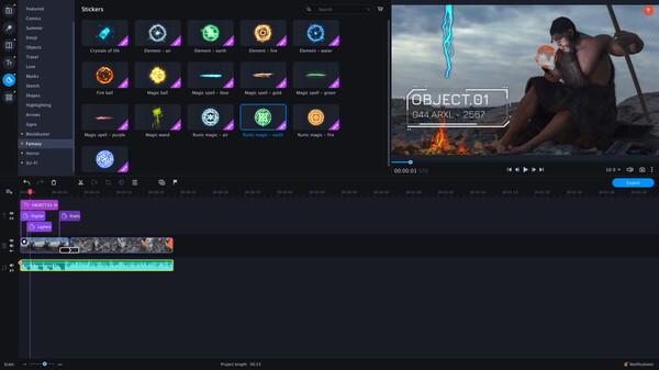 Screenshot z Movavi Video Suite 2023 - Cinematic Set Screenshot z Movavi Video Suite 2023 - Cinematic Set